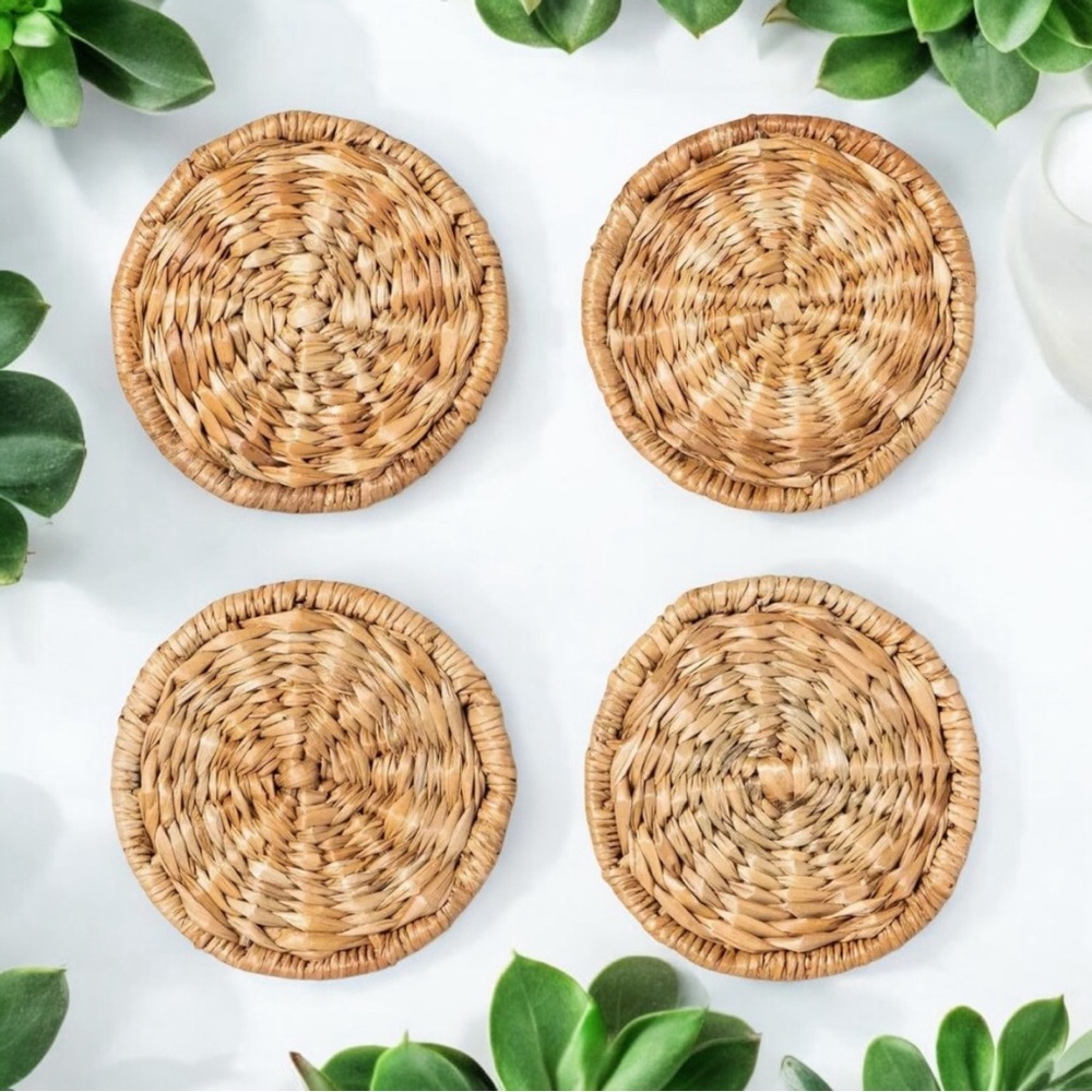 NWT - Target Hearth & Hand Magnolia Woven Coasters Rustic Farmhouse Set of 4